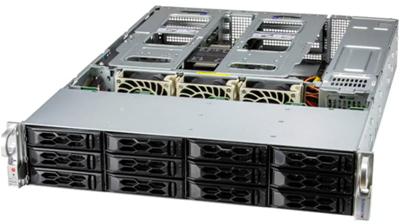 SYS-521C-NR 19’ rackmount 2U Один процесор Intel Xeon Gen4/Gen5 Чипсет C741 16 слотів пам’яті DDR5 ECC Registered До 12-ти SAS/SATA дисків hot-swap 2-х 2.5’ U.2 NVMe SSD (опція) Два диски M.2 порти Gigabit Ethernet IP KVM, Virtual DVD/FDD 2 блоки живлення SYS 521 NR 19 Gen 741 пам яті DDR 12 ти SAS SATA hot swap х (опція KVM DVD FDD